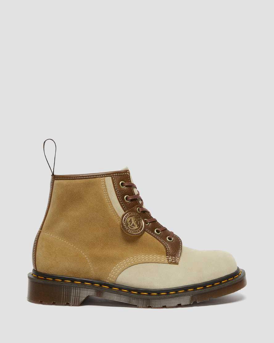 Botines Dr Martens 101 Made in England Suede Mujer Kaki  España |  38076-IROS