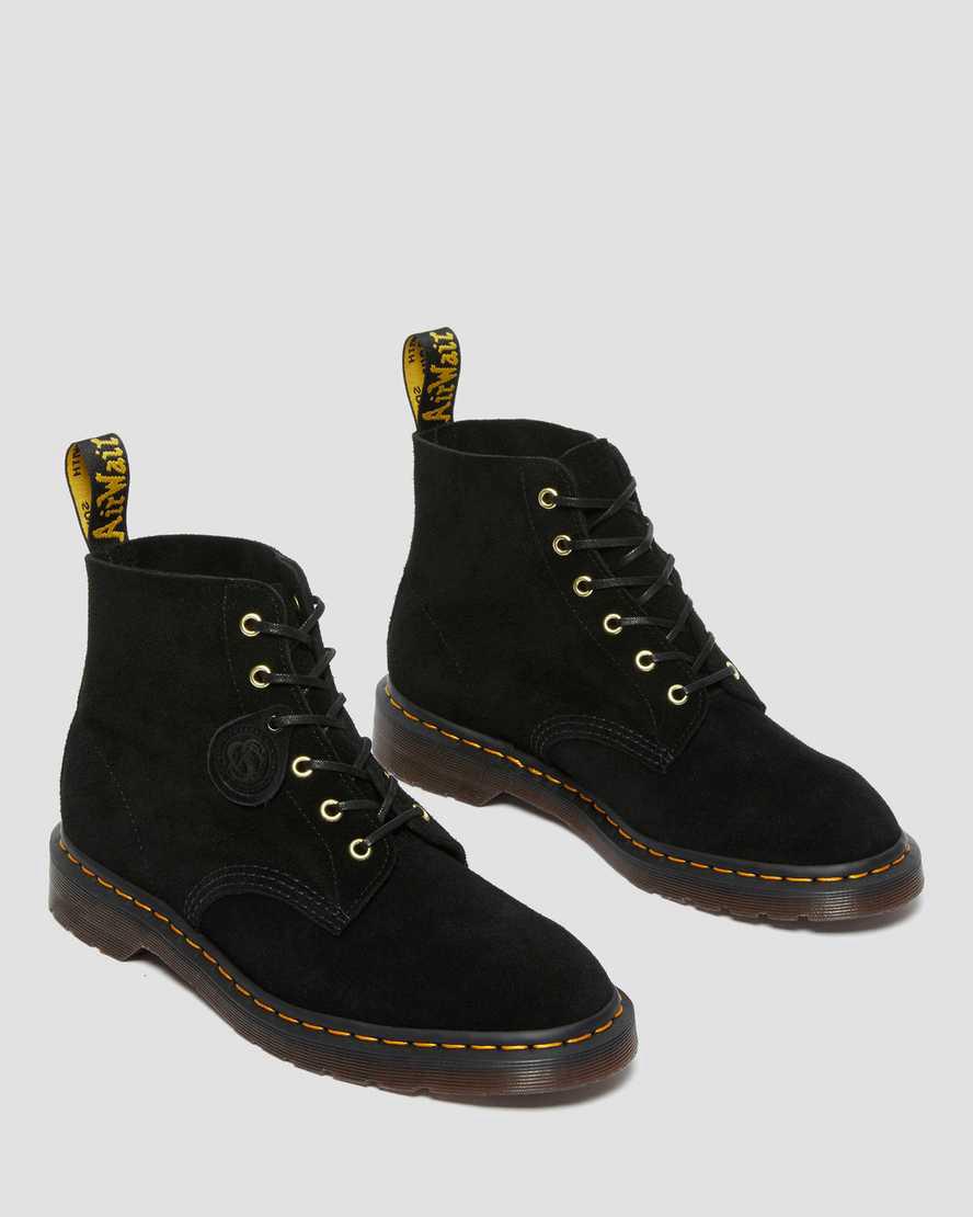 Botines Dr Martens 101 Suede Hombre Negras  España |  67930-OQPE