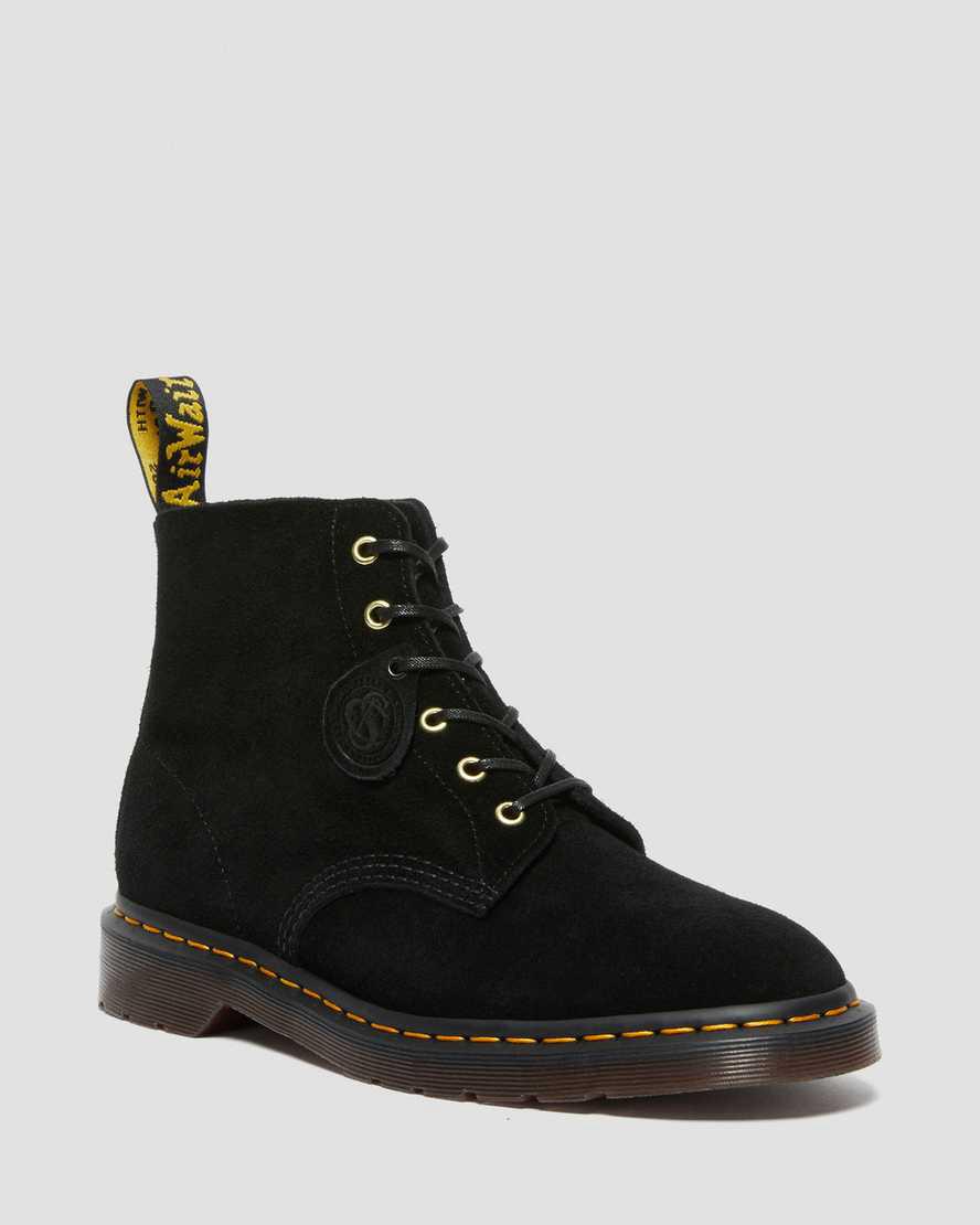 Botines Dr Martens 101 Suede Hombre Negras  España |  67930-OQPE