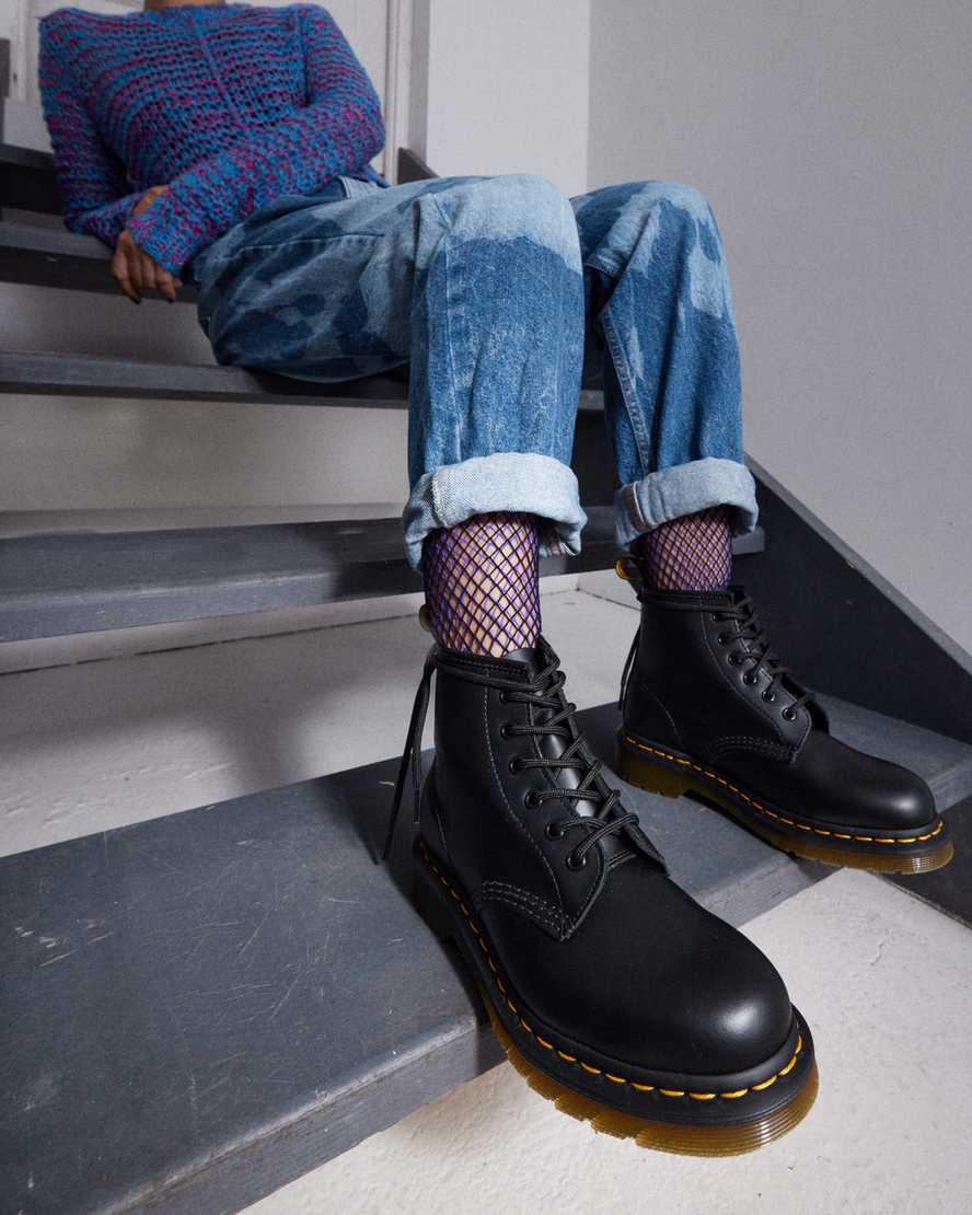 Botines Dr Martens 101 Yellow Stitch Smooth Leather Hombre Negras  España |  73165-YMRP