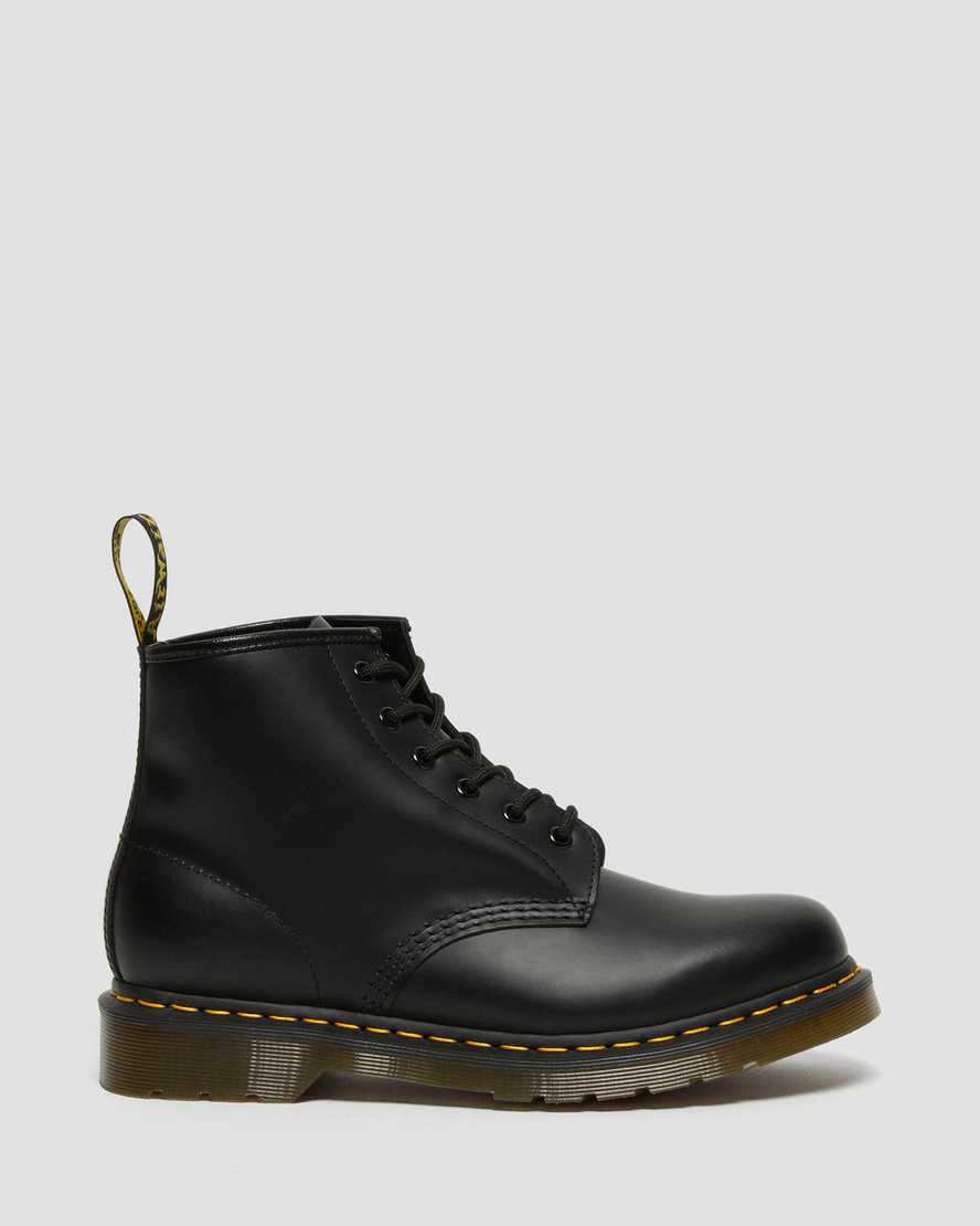 Botines Dr Martens 101 Yellow Stitch Smooth Leather Hombre Negras  España |  73165-YMRP