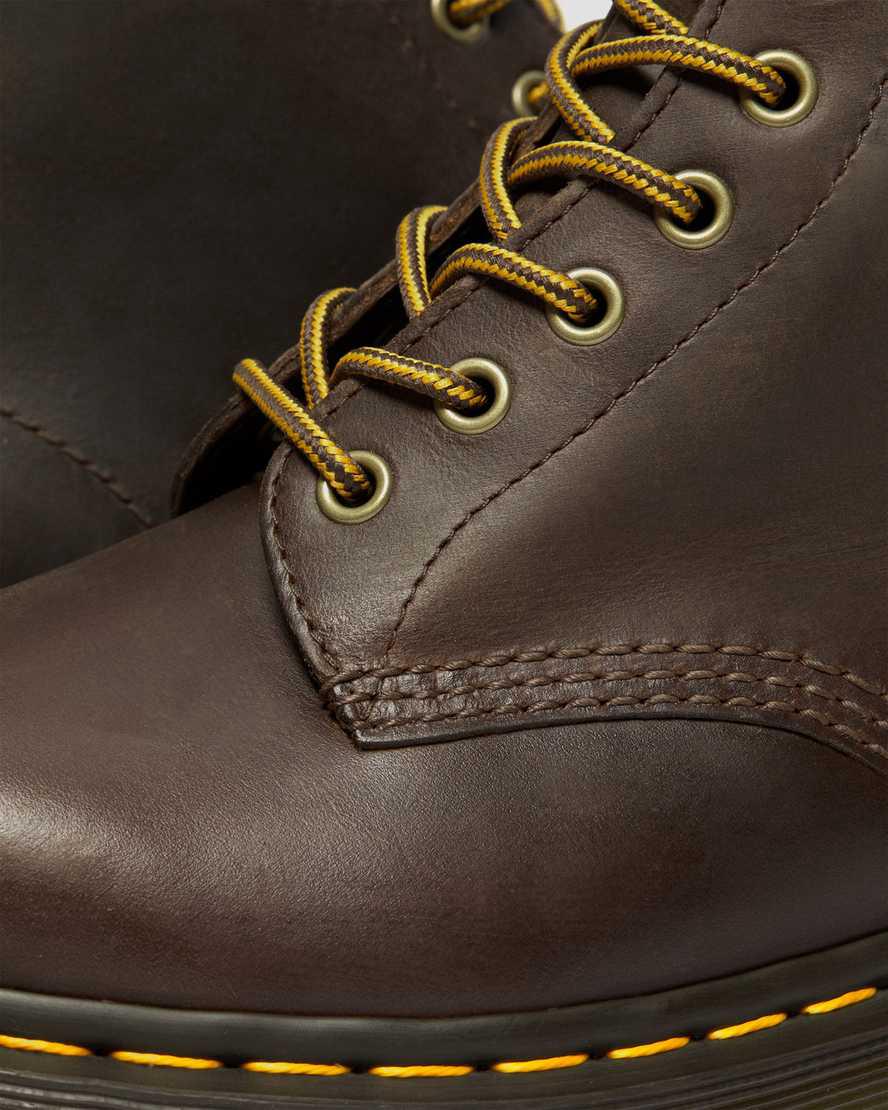 Botines Dr Martens 1460 Bex Crazy Horse Leather Lace Up Hombre Marrones Oscuro  España |  39704-NTIU
