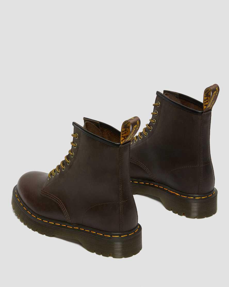 Botines Dr Martens 1460 Bex Crazy Horse Leather Lace Up Hombre Marrones Oscuro  España |  39704-NTIU