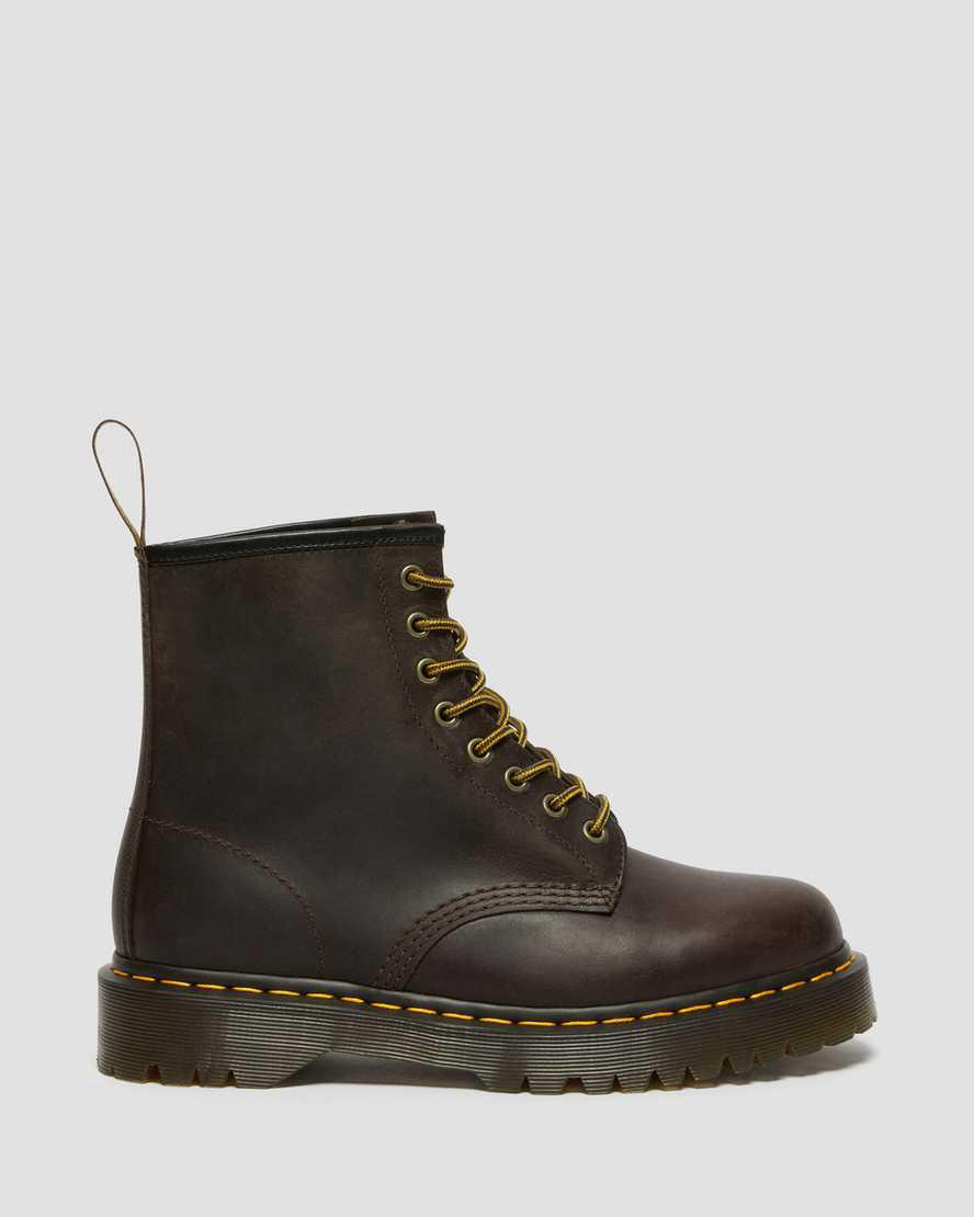 Botines Dr Martens 1460 Bex Crazy Horse Leather Lace Up Hombre Marrones Oscuro  España |  39704-NTIU