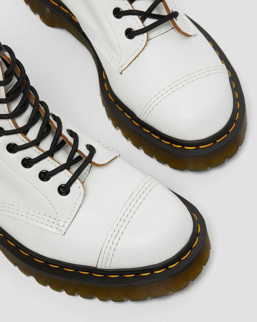 Botines Dr Martens 1460 Bex Made in England Toe Cap Lace Up Mujer Blancas  España |  64135-HAIW