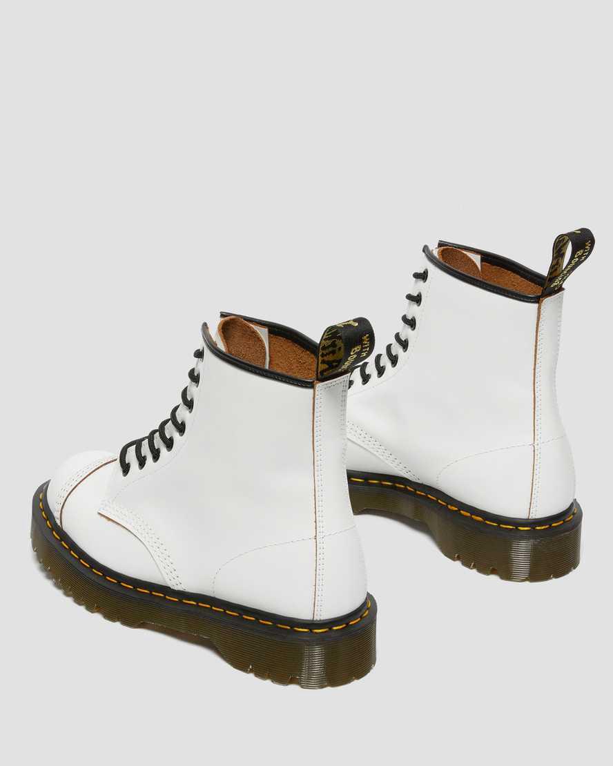 Botines Dr Martens 1460 Bex Made in England Toe Cap Lace Up Mujer Blancas  España |  64135-HAIW