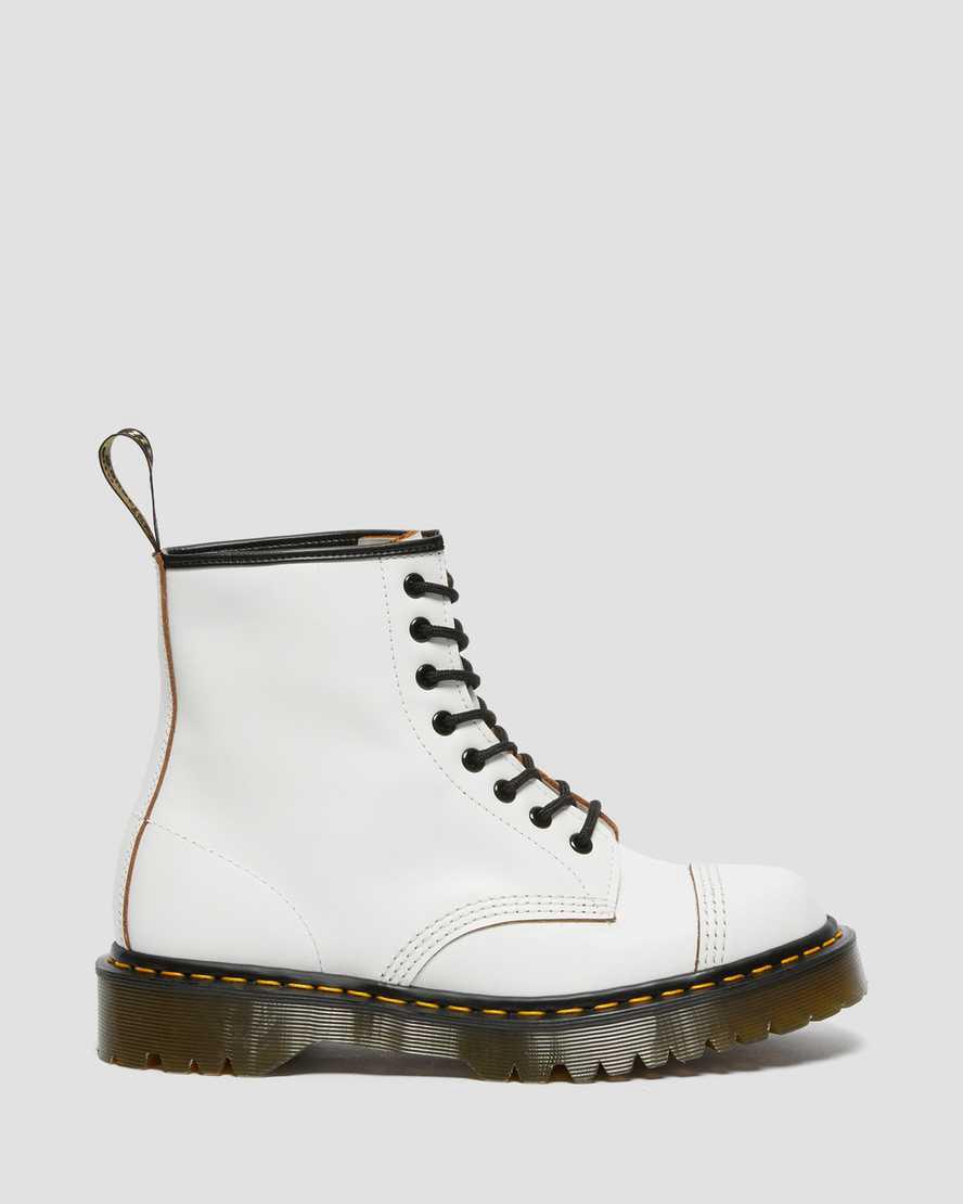 Botines Dr Martens 1460 Bex Made in England Toe Cap Lace Up Mujer Blancas  España |  64135-HAIW
