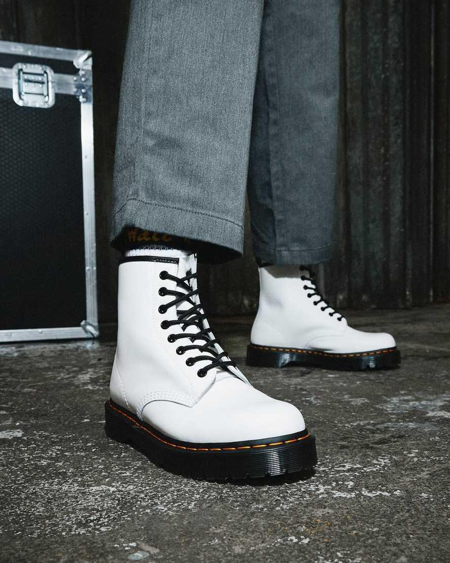 Botines Dr Martens 1460 Bex Smooth Leather Platform Mujer Blancas  España |  03128-YKCN