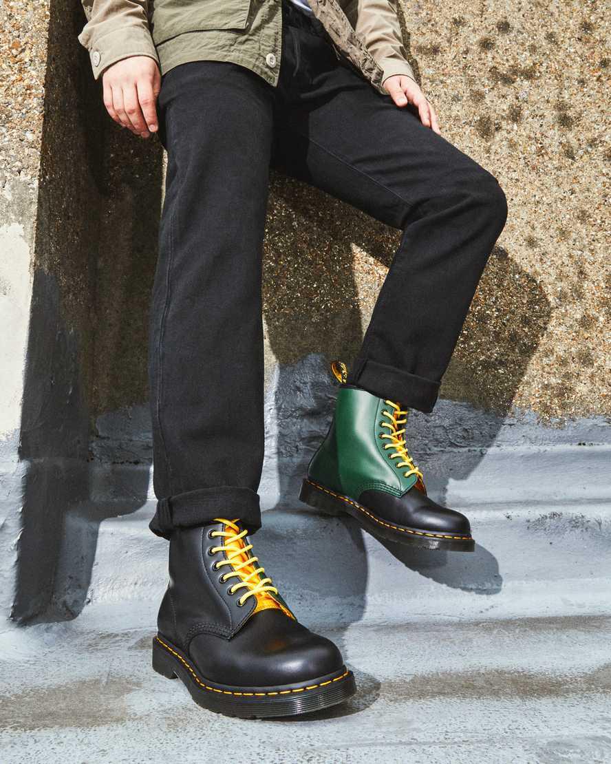 Botines Dr Martens 1460 Contrast Smooth Leather Lace Up Hombre Negras  España |  06753-NPER
