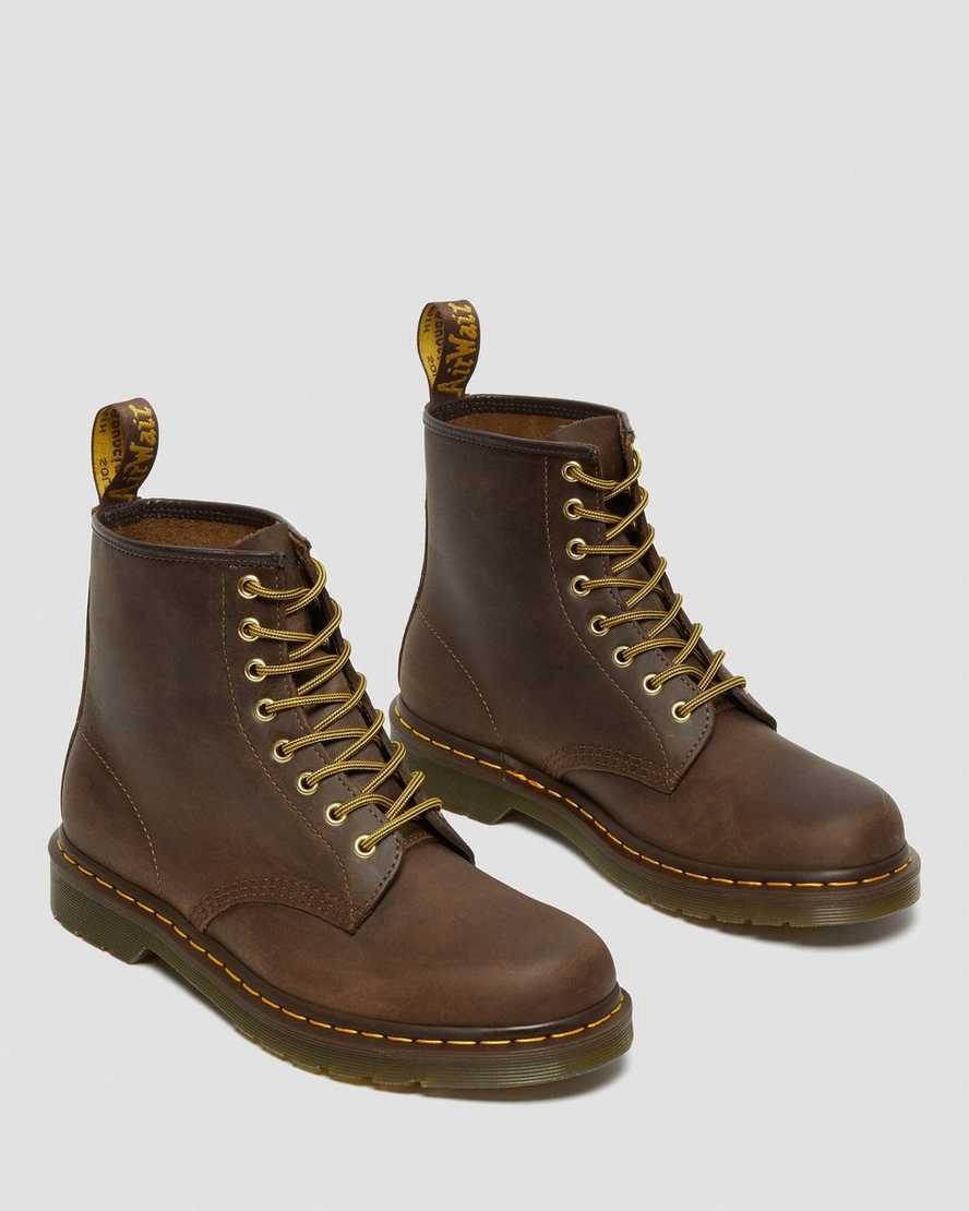 Botines Dr Martens 1460 Crazy Horse Leather Lace Up Mujer Marrones  España |  69724-HXET