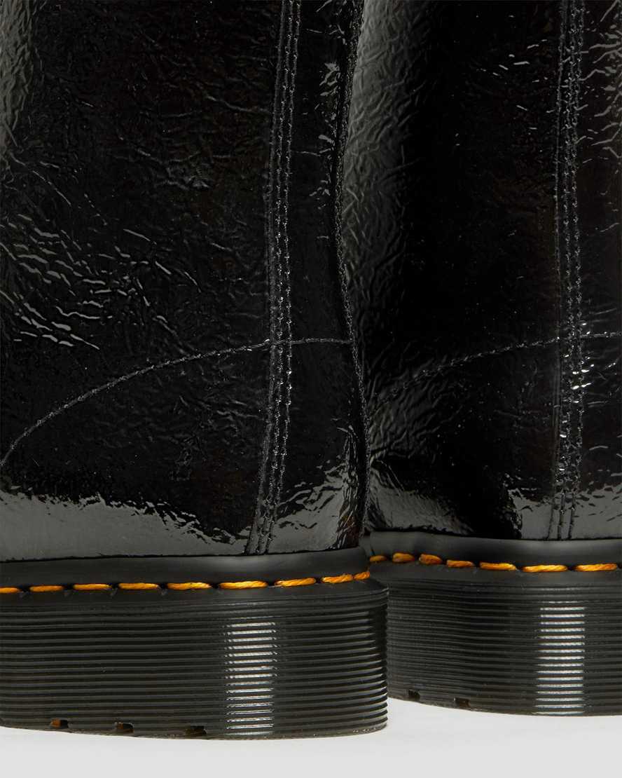 Botines Dr Martens 1460 Distressed Patent Leather Mujer Negras  España |  28547-ZBDQ
