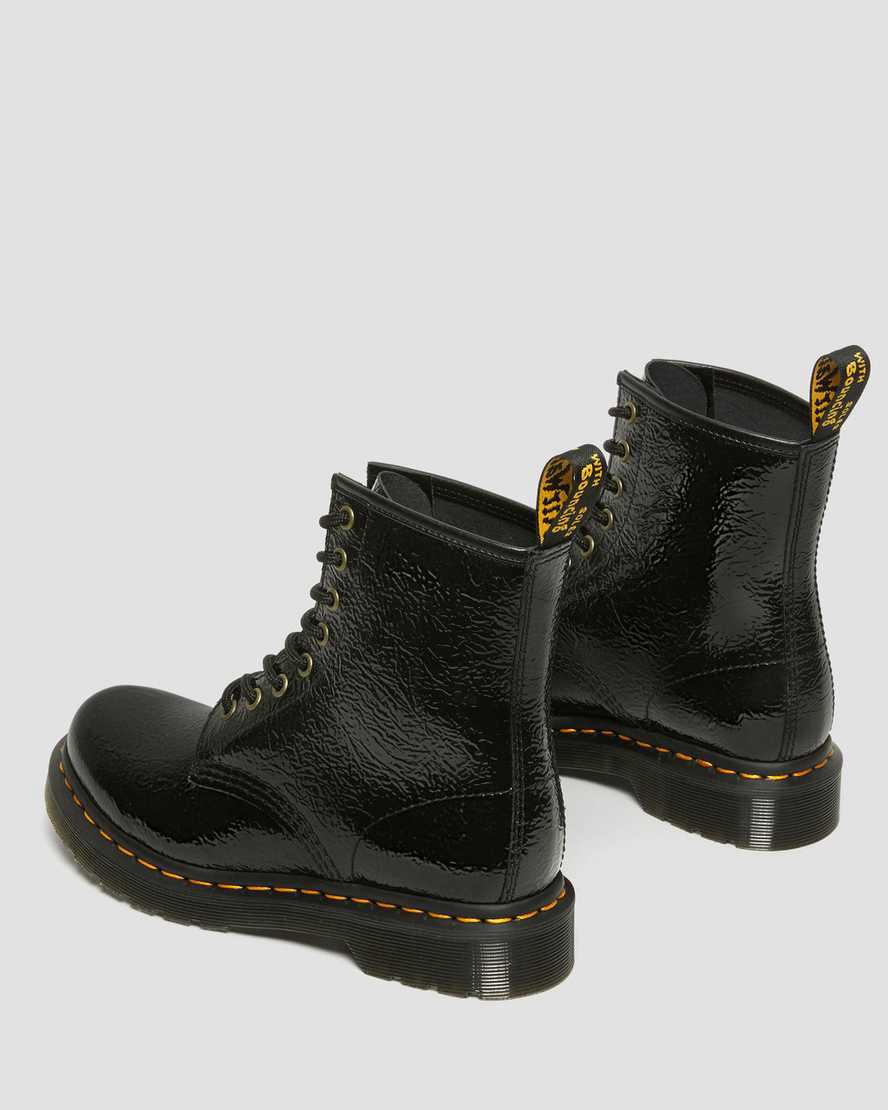 Botines Dr Martens 1460 Distressed Patent Leather Mujer Negras  España |  28547-ZBDQ