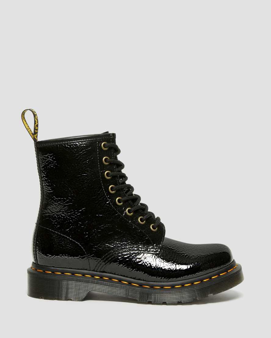 Botines Dr Martens 1460 Distressed Patent Leather Mujer Negras  España |  28547-ZBDQ