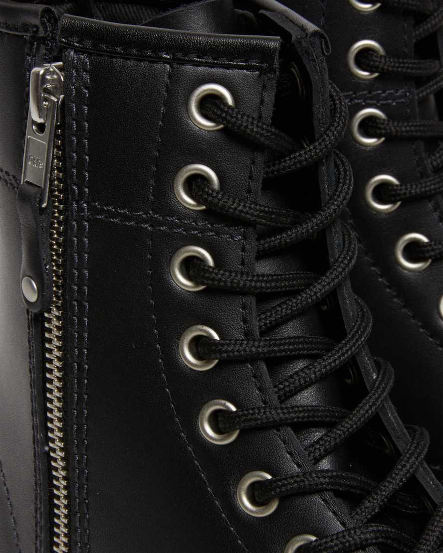 Botines Dr Martens 1460 Double Zip Leather Lace Up Mujer Negras  España |  30154-GXRZ