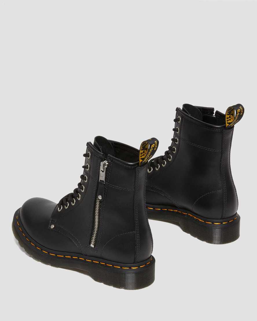 Botines Dr Martens 1460 Double Zip Leather Lace Up Mujer Negras  España |  30154-GXRZ