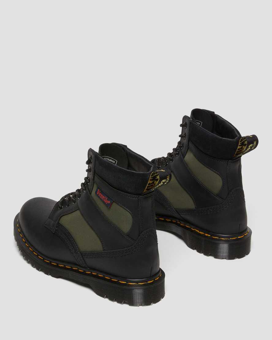 Botines Dr Martens 1460 Made in England Padded Panel Lace Up Mujer Black/Olive Dockyard / Ventile / Eh  España |  03628-DHIM