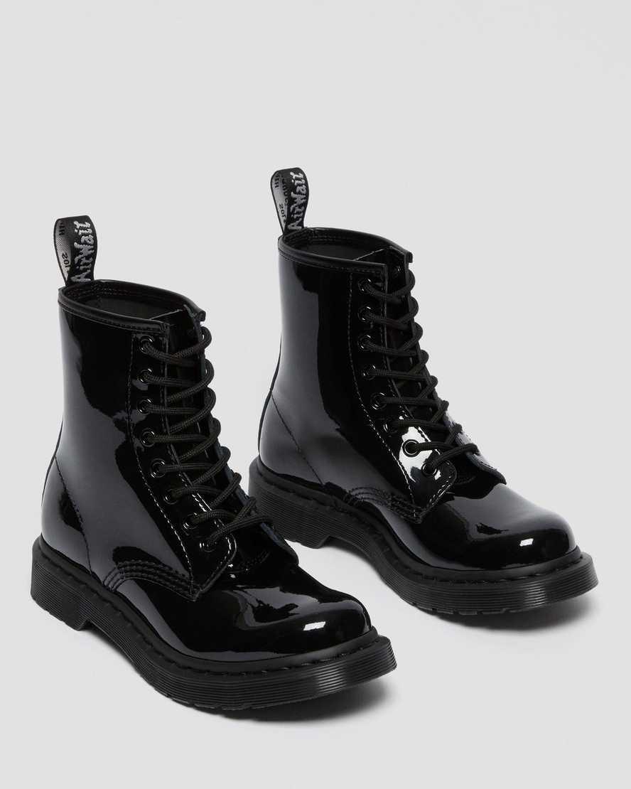 Botines Dr Martens 1460 Mono Patent Leather Lace Up Mujer Negras  España |  58796-WBDM