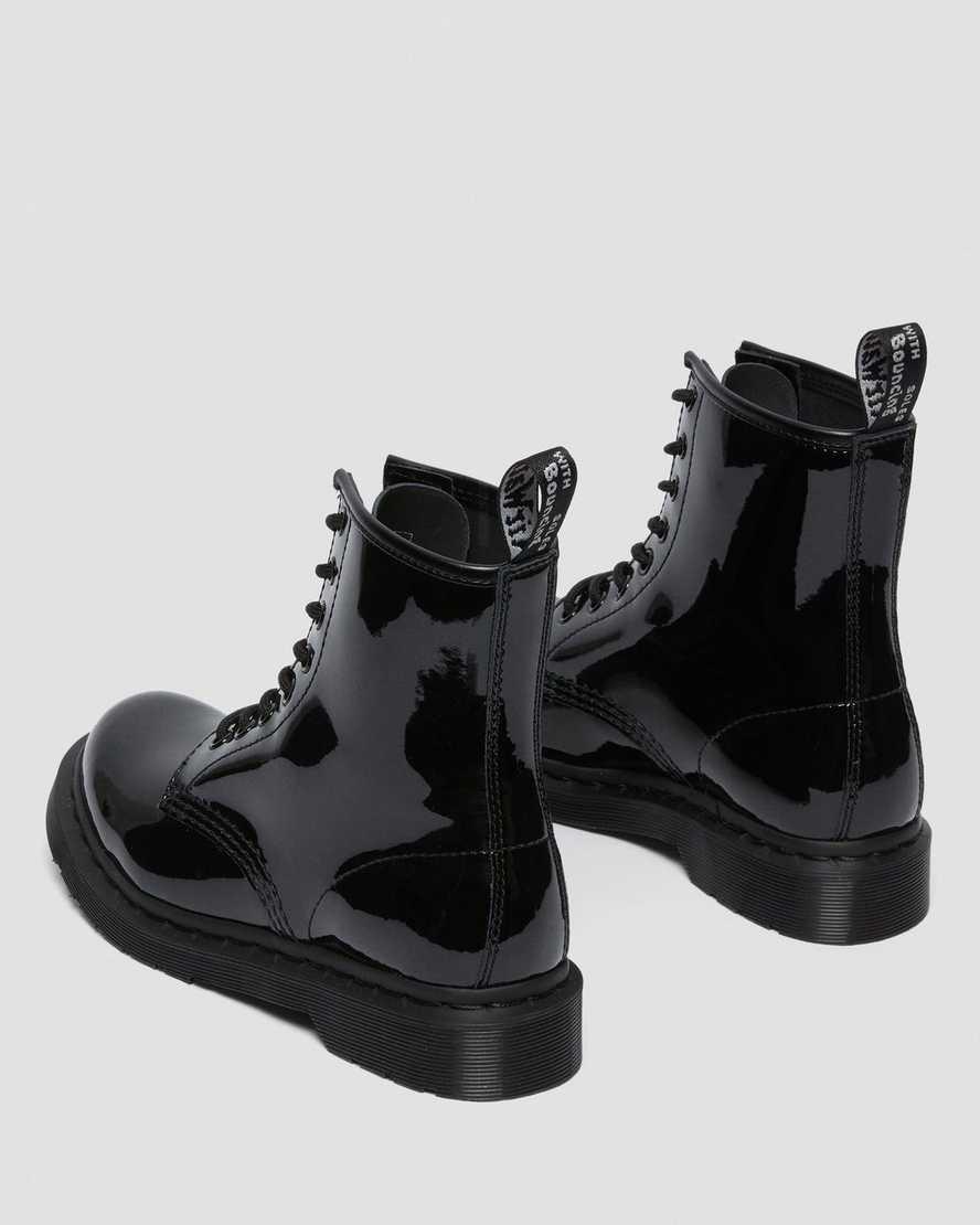 Botines Dr Martens 1460 Mono Patent Leather Lace Up Mujer Negras  España |  58796-WBDM