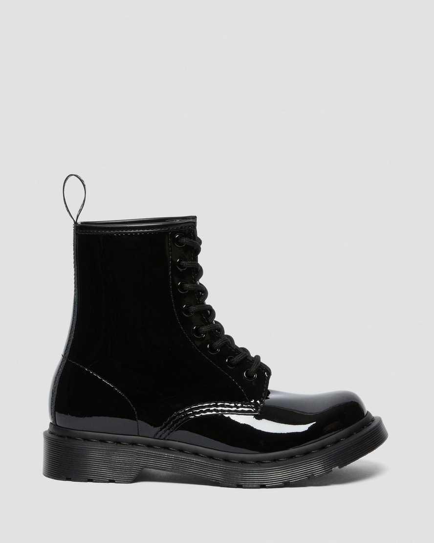 Botines Dr Martens 1460 Mono Patent Leather Lace Up Mujer Negras  España |  58796-WBDM