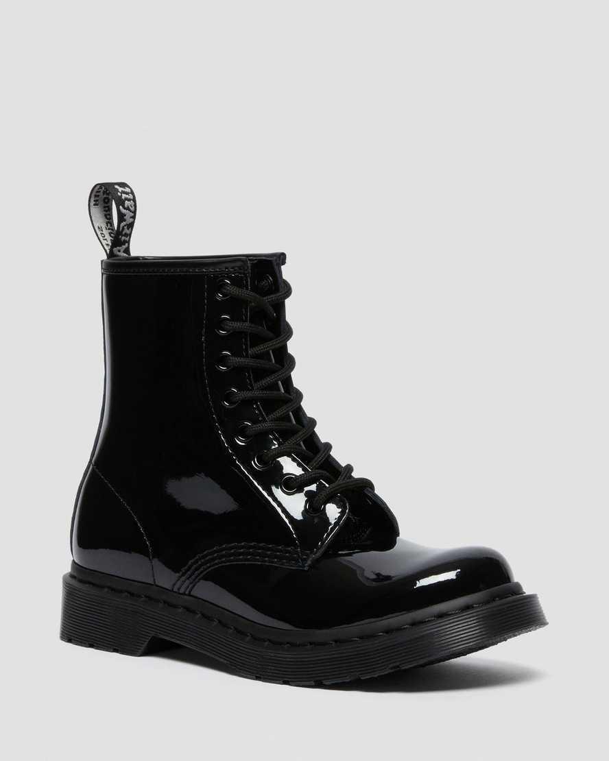Botines Dr Martens 1460 Mono Patent Leather Lace Up Mujer Negras  España |  58796-WBDM