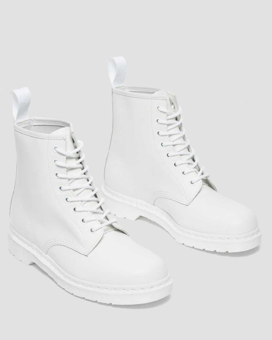 Botines Dr Martens 1460 Mono Smooth Leather Lace Up Mujer Blancas  España |  49816-KOCJ