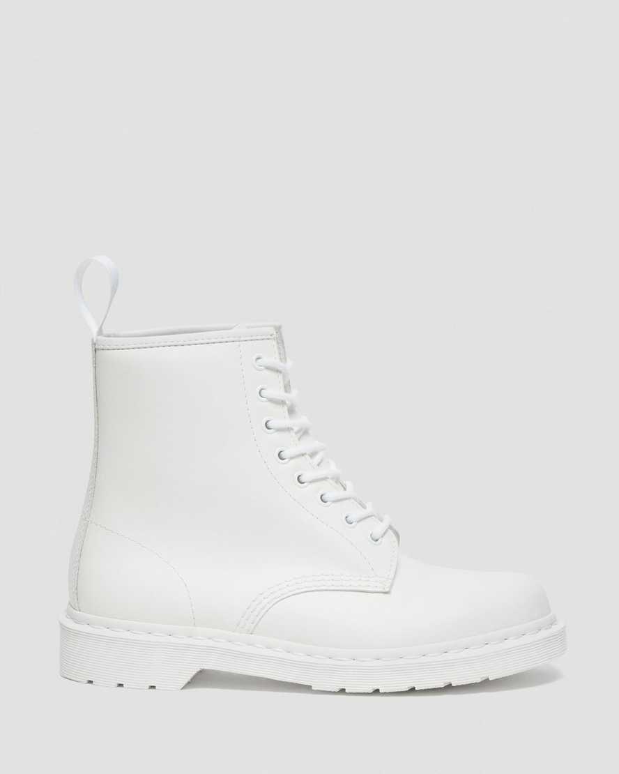 Botines Dr Martens 1460 Mono Smooth Leather Lace Up Mujer Blancas  España |  49816-KOCJ