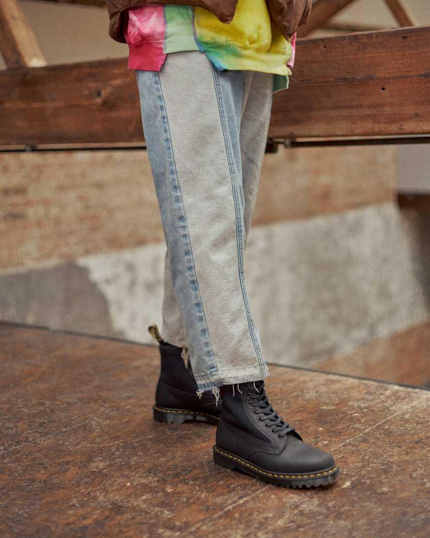 Botines Dr Martens 1460 Panel Made in England Leather Lace Up Mujer Negras  España |  14629-BCVE
