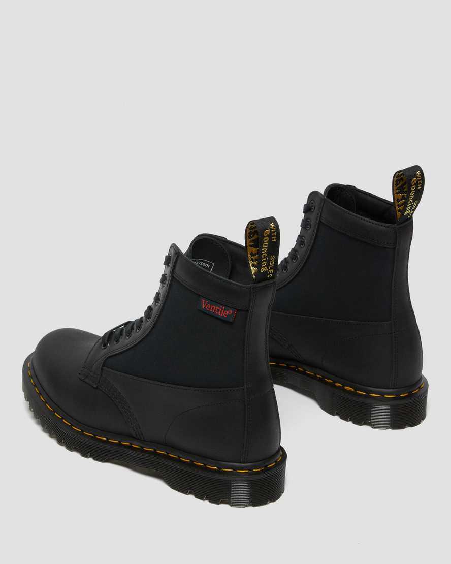 Botines Dr Martens 1460 Panel Made in England Leather Lace Up Mujer Negras  España |  14629-BCVE