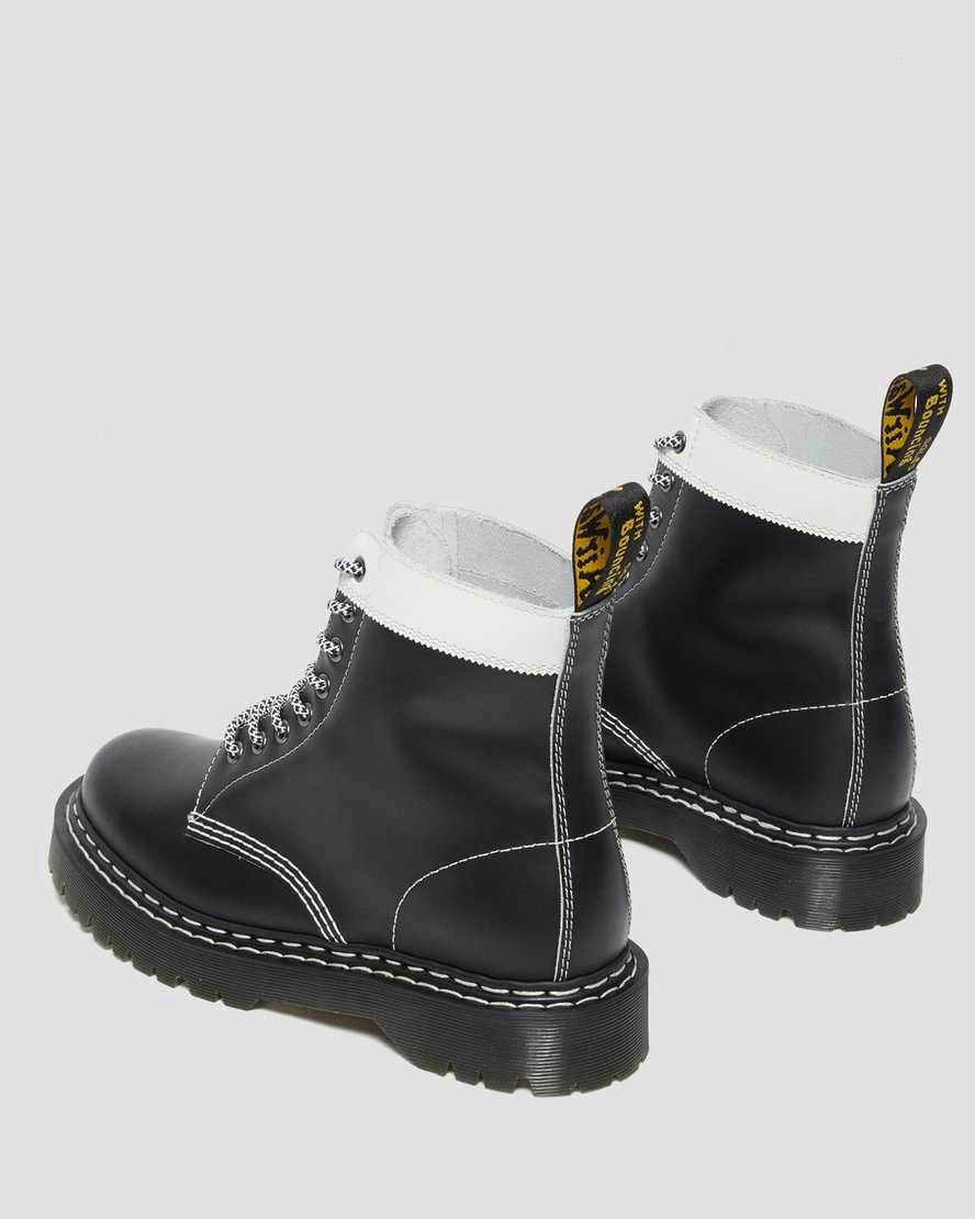 Botines Dr Martens 1460 Pascal Bex Leather Contrast Lace Up Hombre Negras Blancas  España |  65243-JBRZ