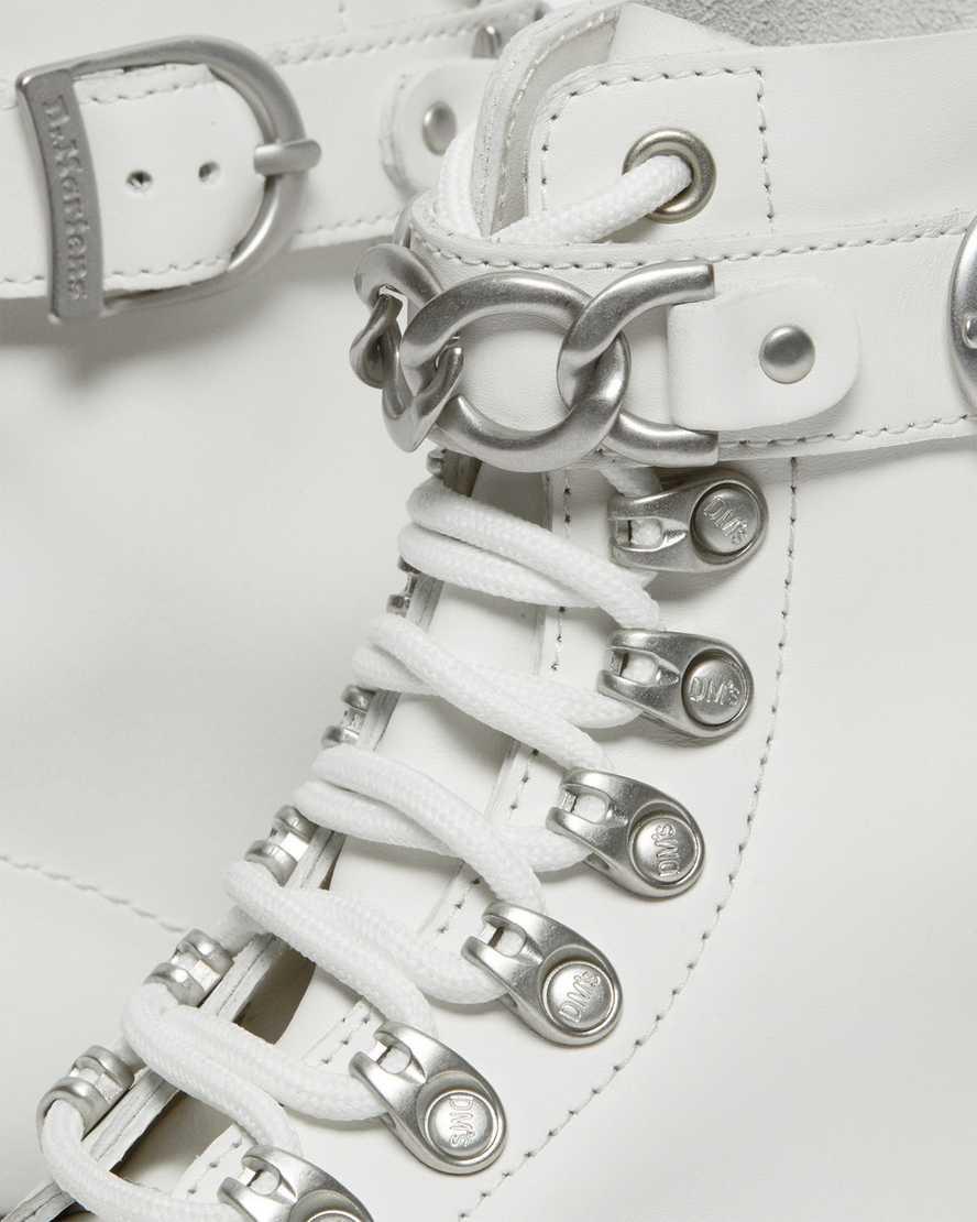 Botines Dr Martens 1460 Pascal Chain Leather Lace Up Mujer Blancas  España |  27605-OXKP