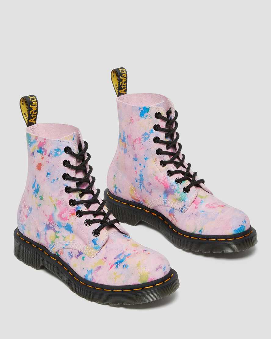 Botines Dr Martens 1460 Pascal Confetti Suede Lace Up Mujer Rosas  España |  27095-BDQH