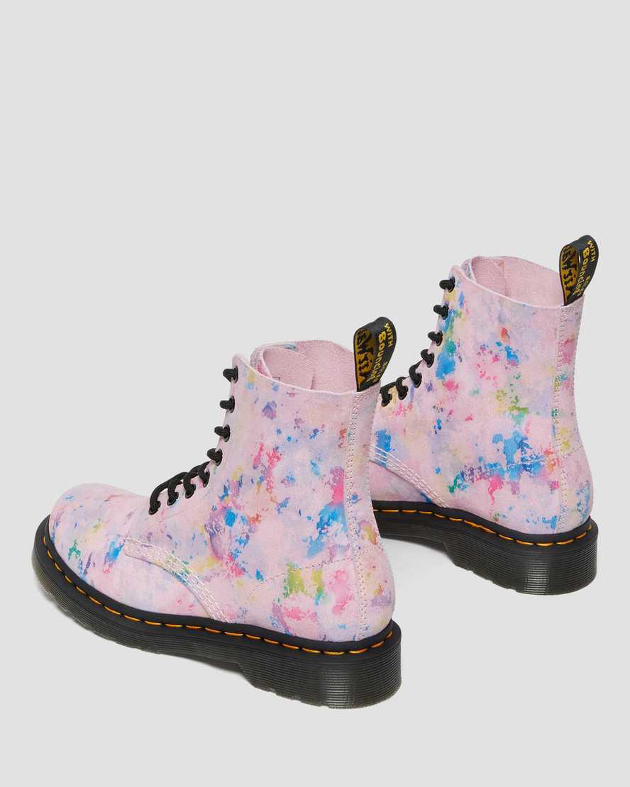 Botines Dr Martens 1460 Pascal Confetti Suede Lace Up Mujer Rosas  España |  27095-BDQH