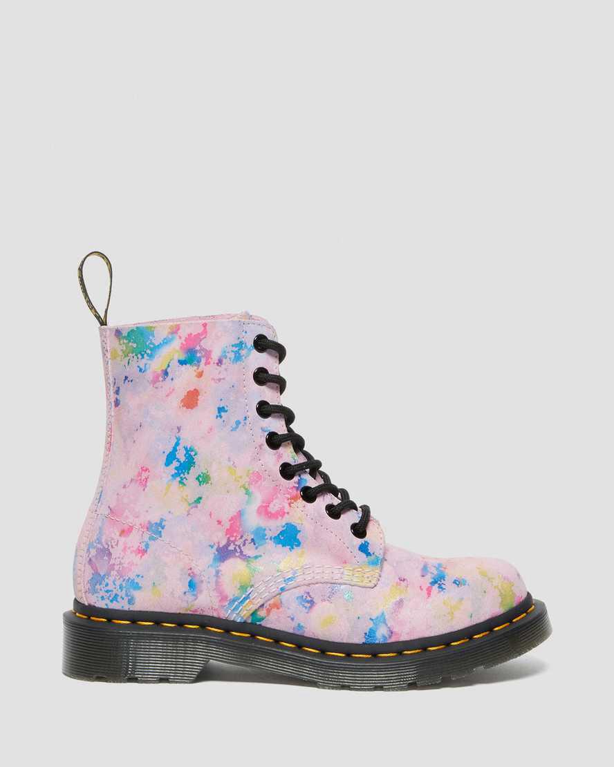 Botines Dr Martens 1460 Pascal Confetti Suede Lace Up Mujer Rosas  España |  27095-BDQH