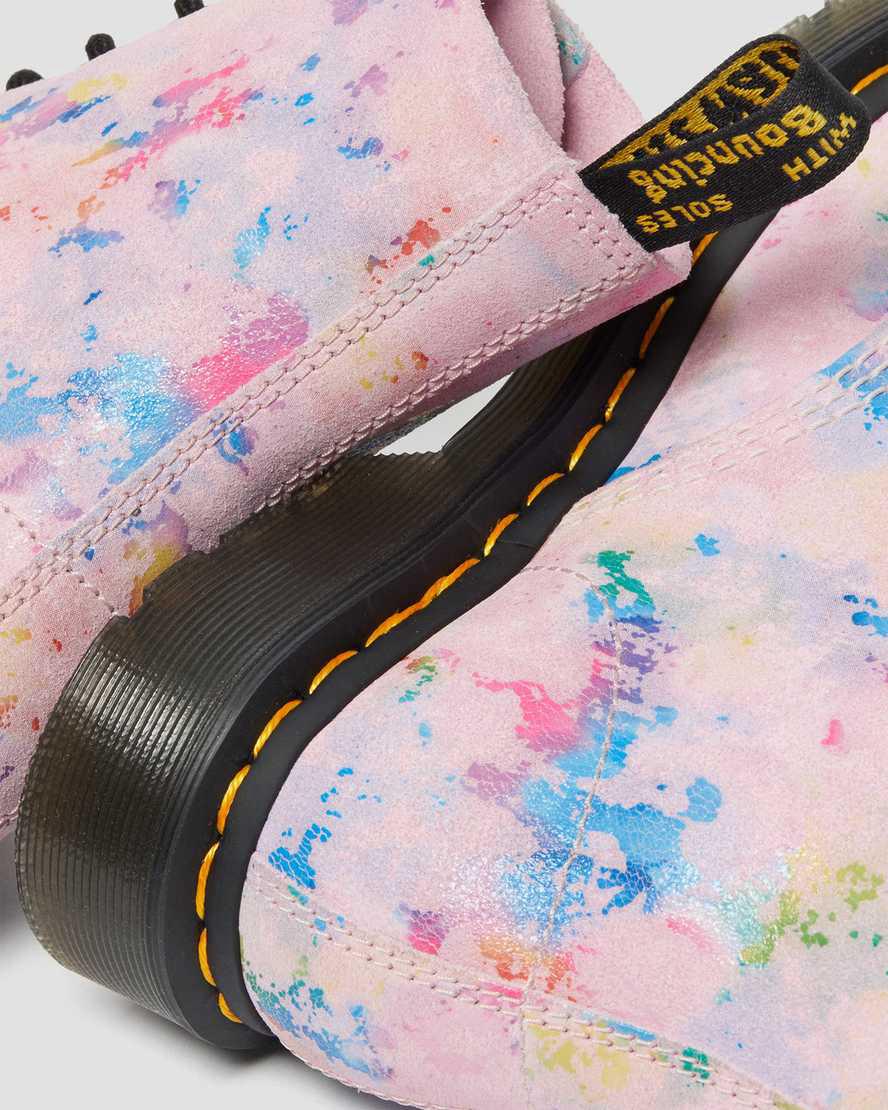 Botines Dr Martens 1460 Pascal Confetti Suede Lace Up Mujer Rosas  España |  27095-BDQH