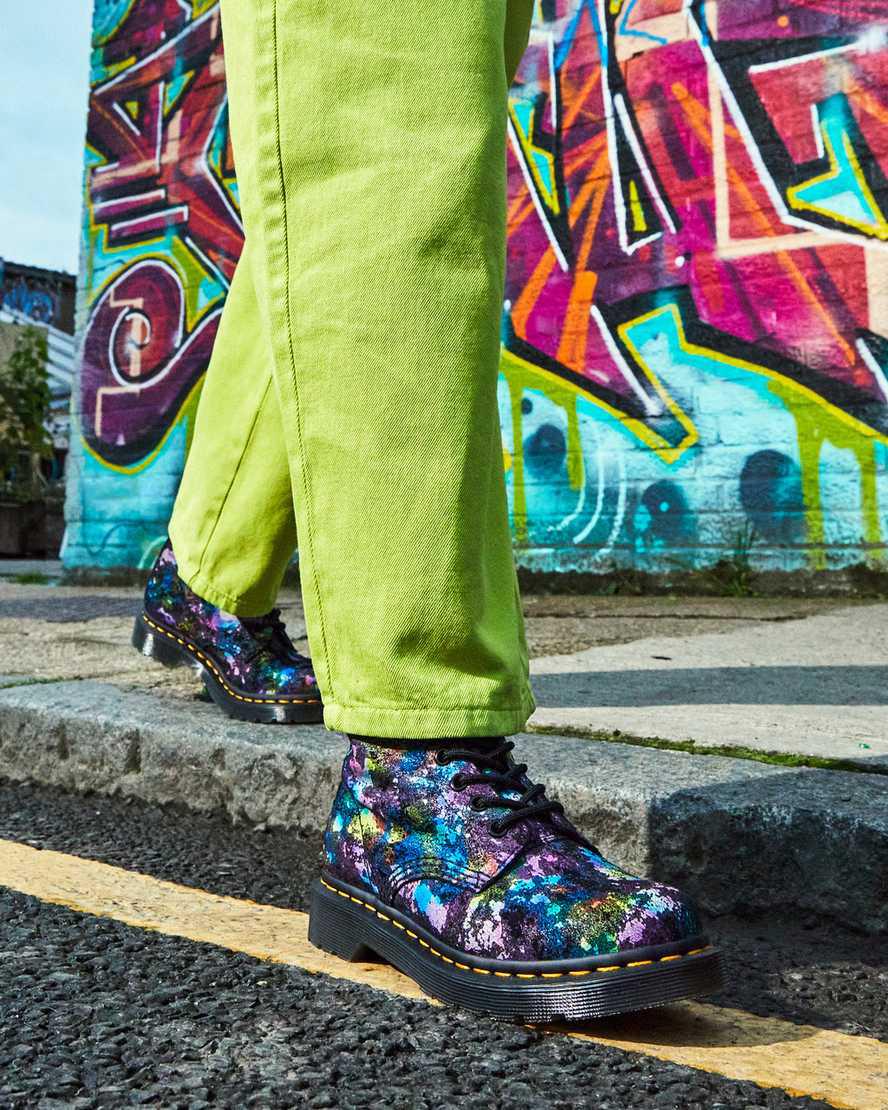 Botines Dr Martens 1460 Pascal Confetti Suede Lace Up Mujer Negras  España |  71230-NDMV