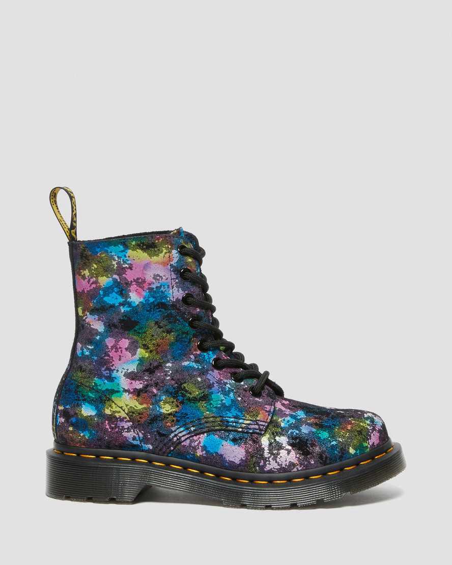 Botines Dr Martens 1460 Pascal Confetti Suede Lace Up Mujer Negras  España |  71230-NDMV