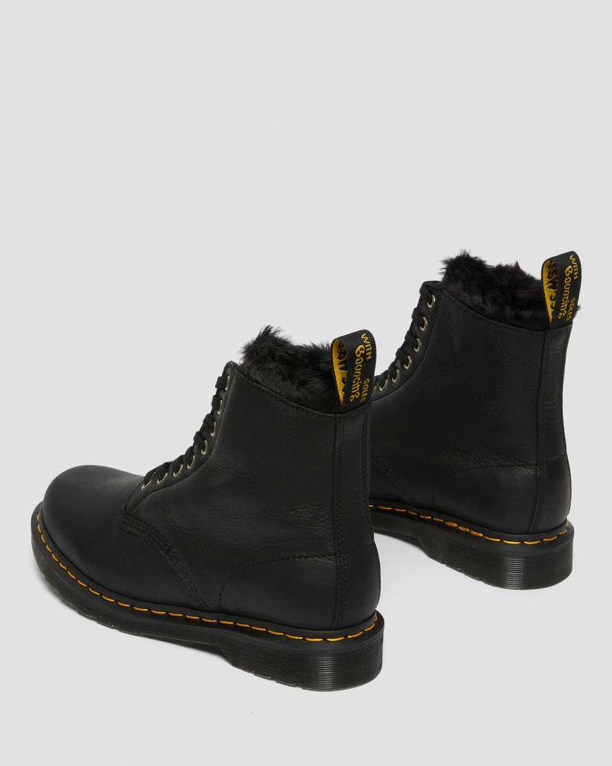 Botines Dr Martens 1460 Pascal Faux Fur Lined Lace Up Hombre Negras  España |  48237-GUHE