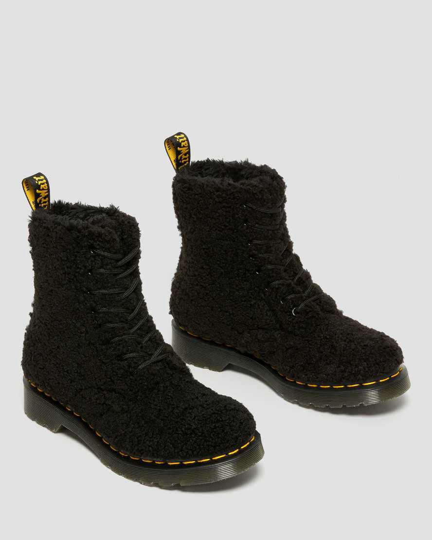 Botines Dr Martens 1460 Pascal Faux Shearling Mujer Negras  España |  51293-TZJD