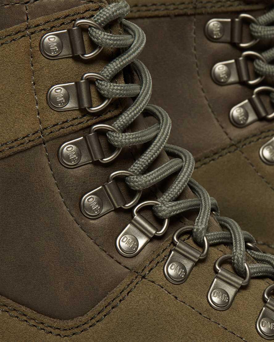 Botines Dr Martens 1460 Pascal Leather & Suede Lace Up Hombre Verde Oliva  España |  21438-BTER