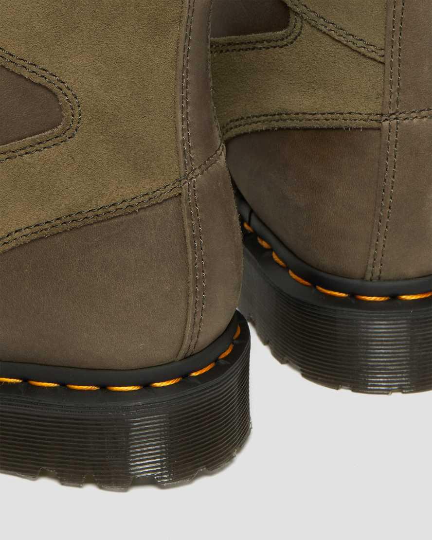 Botines Dr Martens 1460 Pascal Leather & Suede Lace Up Hombre Verde Oliva  España |  21438-BTER