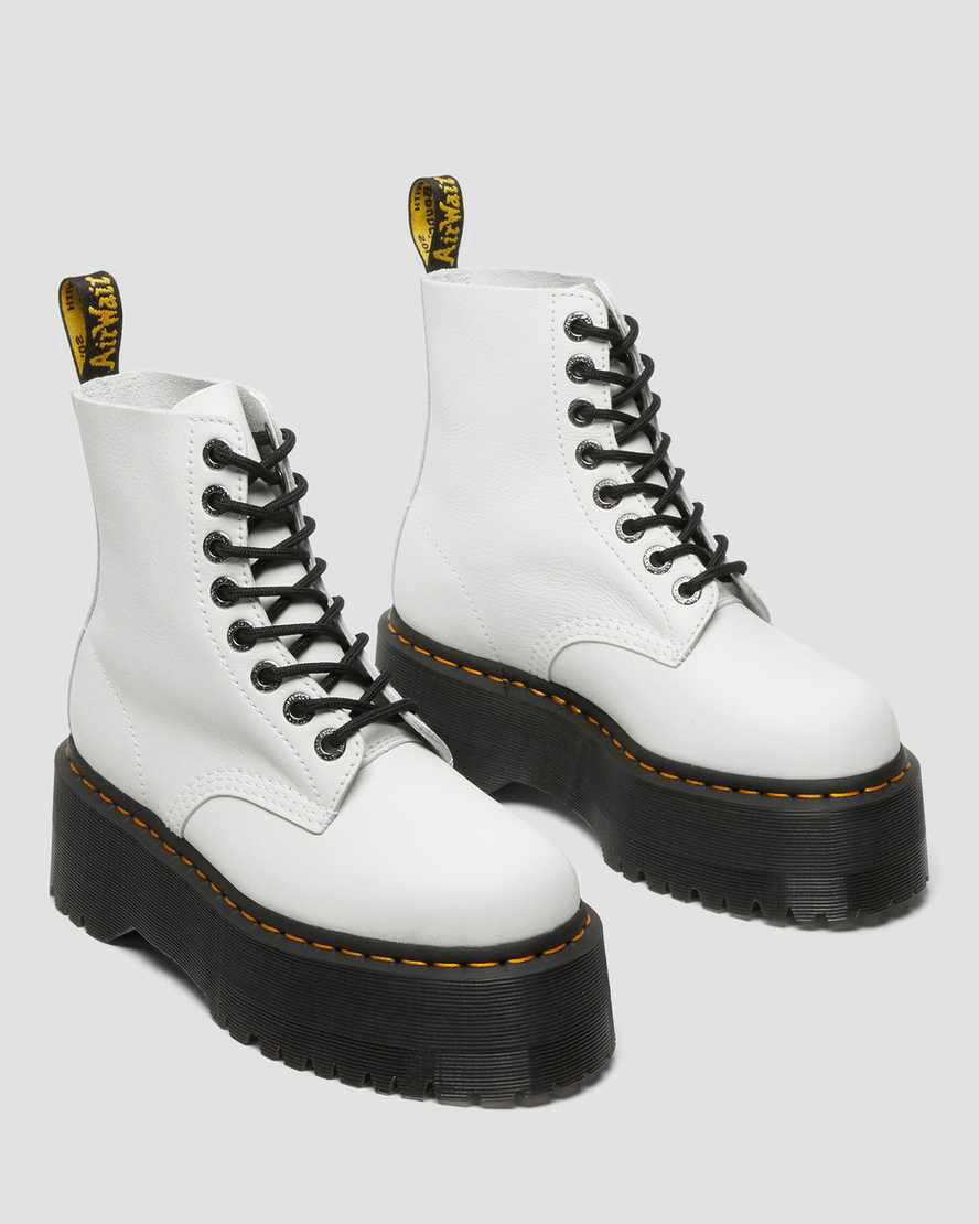 Botines Dr Martens 1460 Pascal Max Leather Platform Mujer Blancas  España |  20719-YJHX
