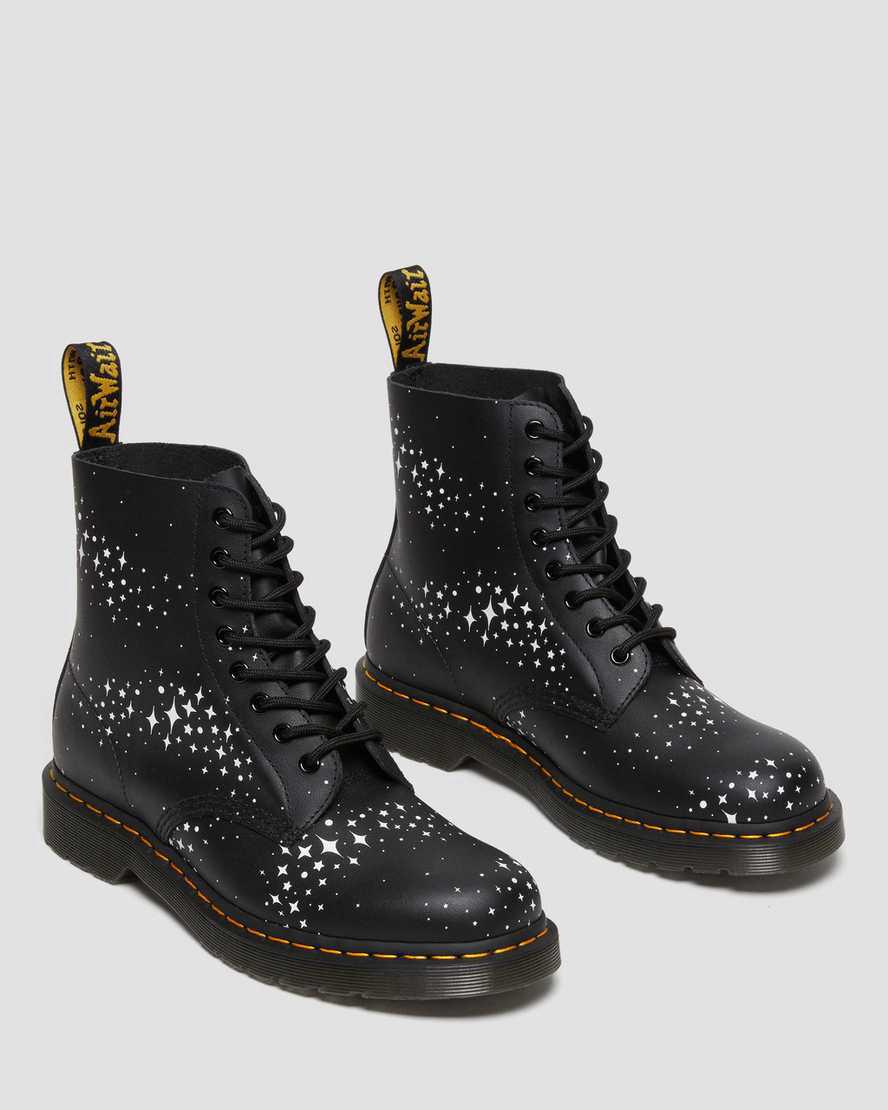 Botines Dr Martens 1460 Pascal Stars Leather Lace Up Hombre Negras  España |  82179-AWCX