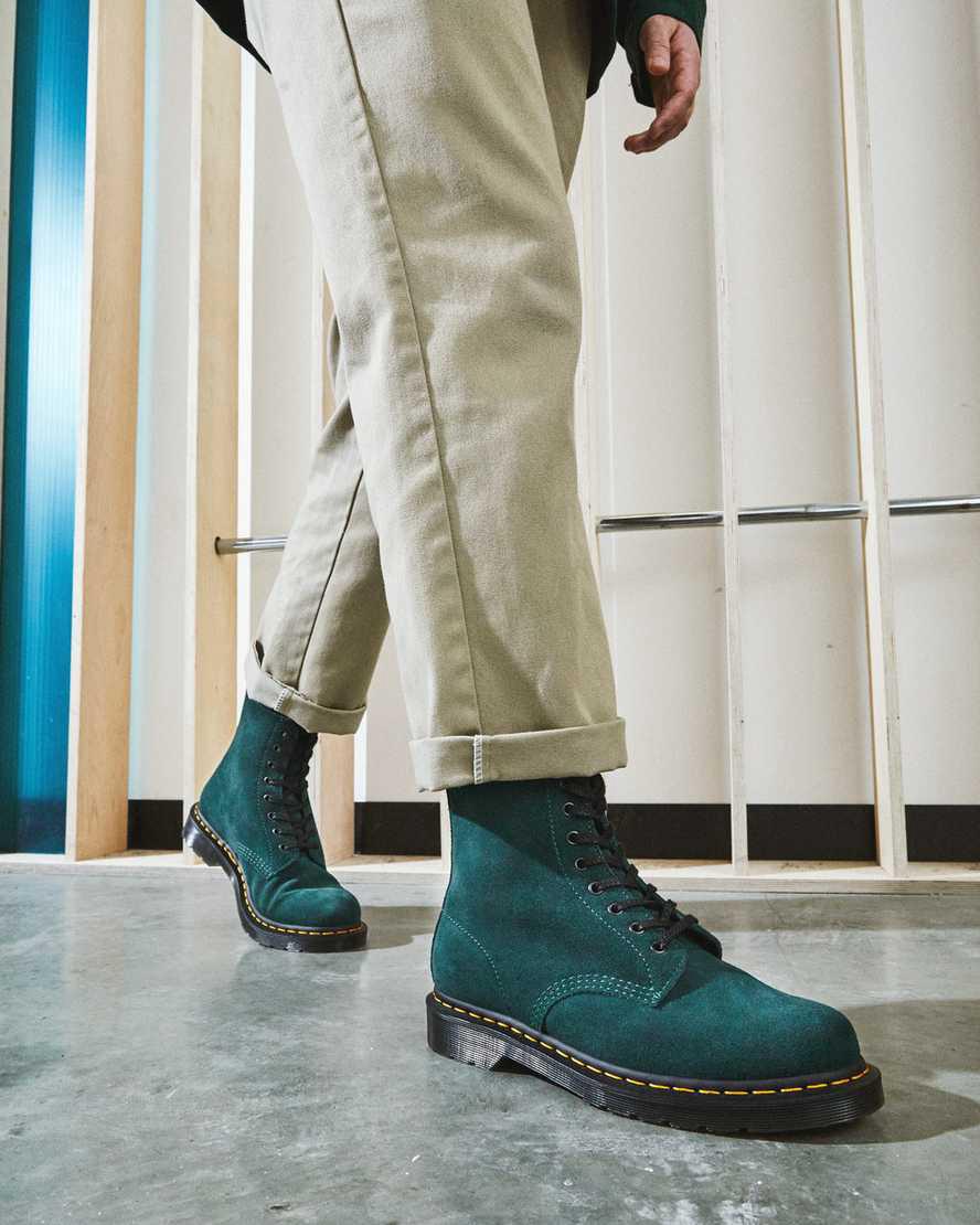 Botines Dr Martens 1460 Pascal Suede Lace Up  Mujer Verde  España |  83052-VEYI