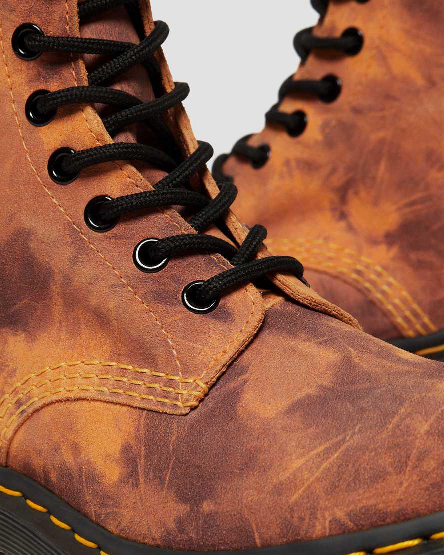 Botines Dr Martens 1460 Pascal Tie Dye Leather Lace Up Mujer Naranjas  España |  28739-KLSH