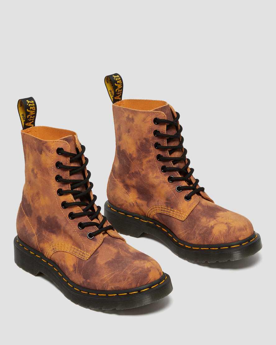 Botines Dr Martens 1460 Pascal Tie Dye Leather Lace Up Mujer Naranjas  España |  28739-KLSH