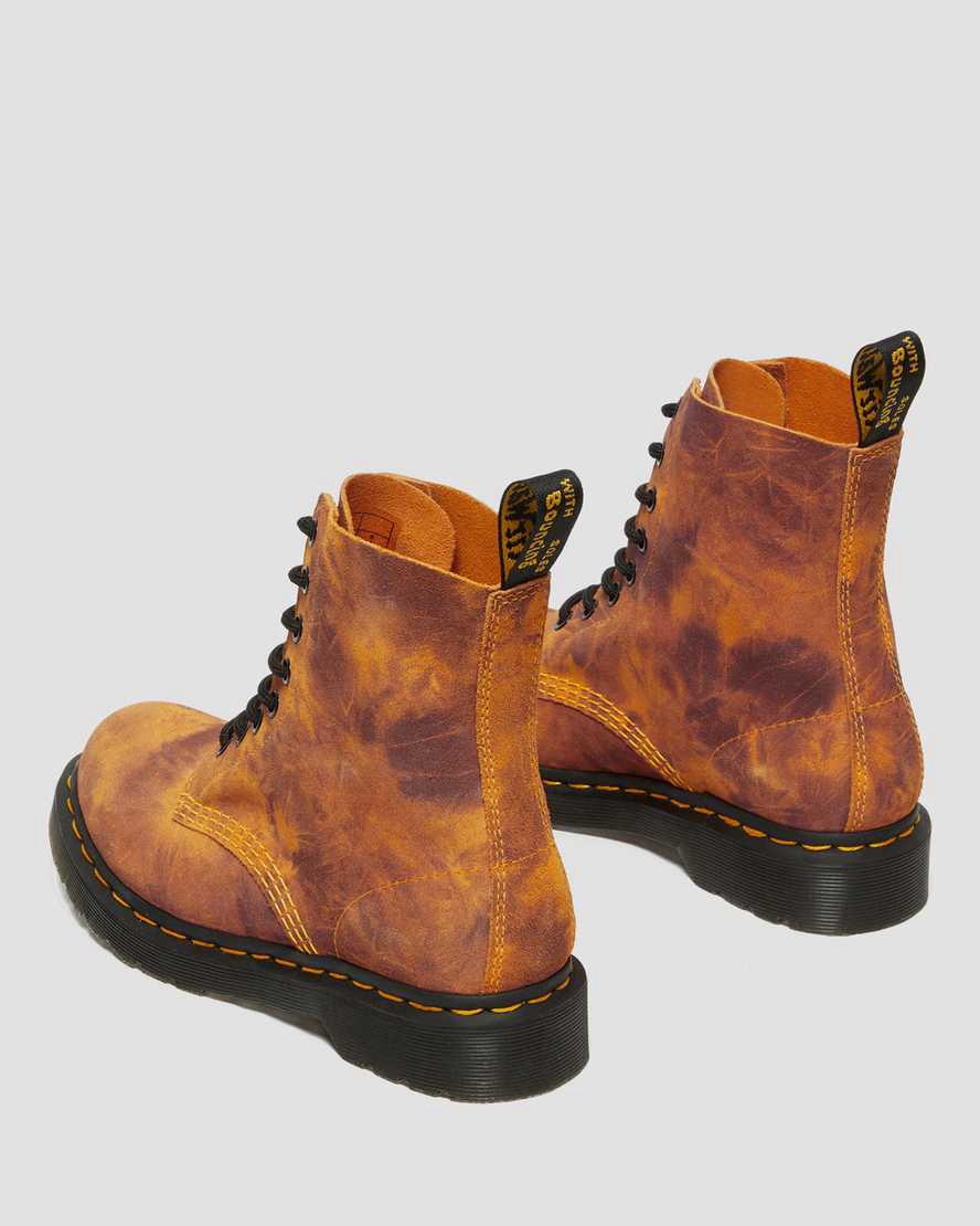 Botines Dr Martens 1460 Pascal Tie Dye Leather Lace Up Mujer Naranjas  España |  28739-KLSH