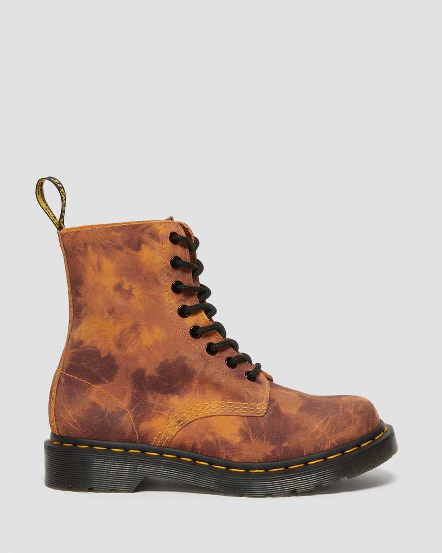 Botines Dr Martens 1460 Pascal Tie Dye Leather Lace Up Mujer Naranjas  España |  28739-KLSH