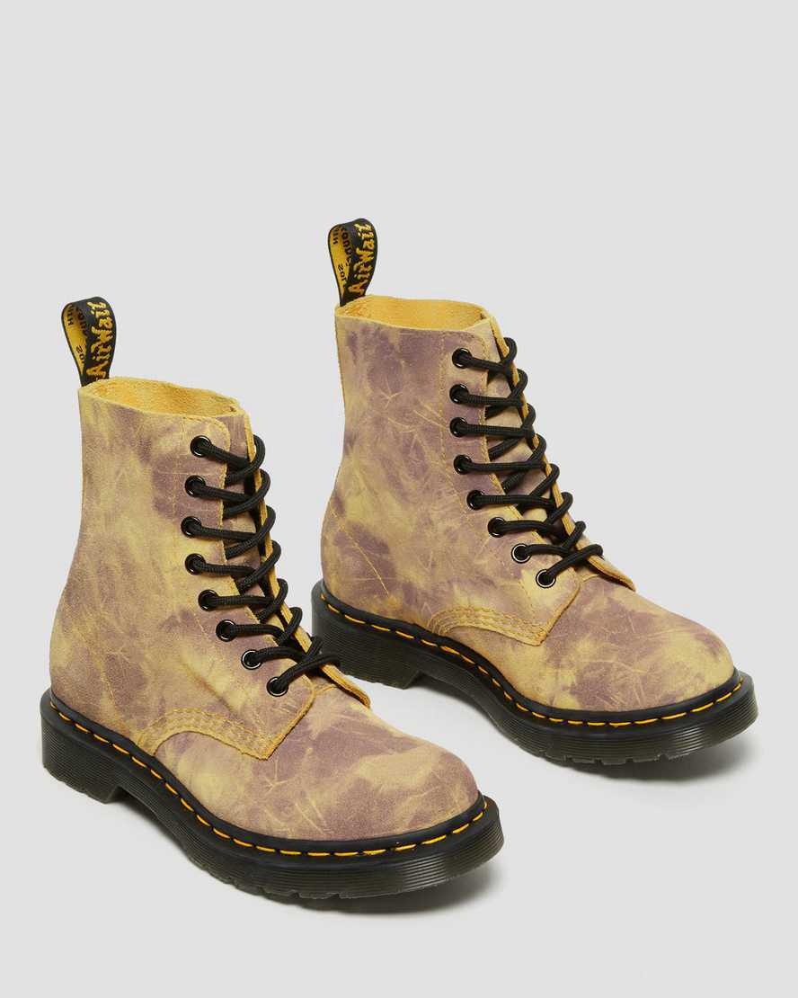 Botines Dr Martens 1460 Pascal Tie Dye Leather Lace Up Mujer Amarillo  España |  79618-ORKX