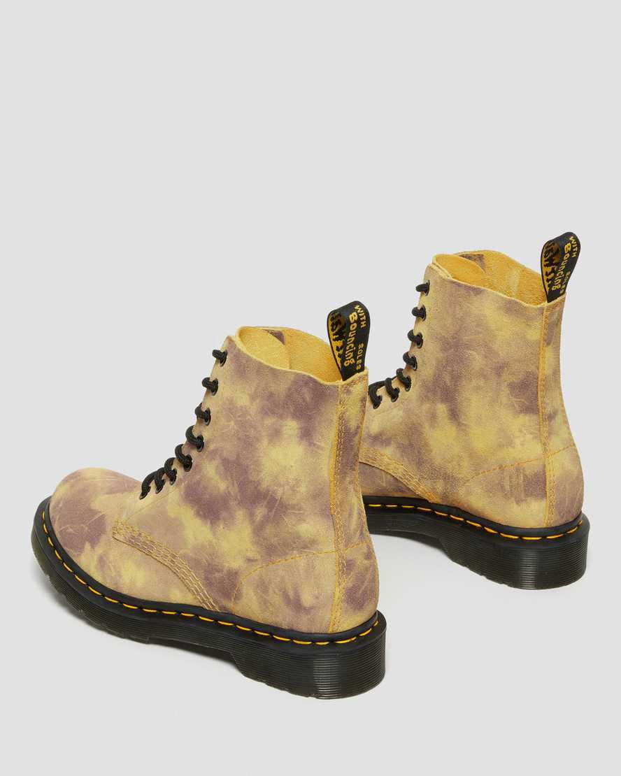 Botines Dr Martens 1460 Pascal Tie Dye Leather Lace Up Mujer Amarillo  España |  79618-ORKX