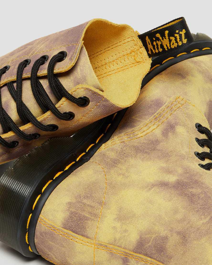 Botines Dr Martens 1460 Pascal Tie Dye Leather Lace Up Mujer Amarillo  España |  79618-ORKX